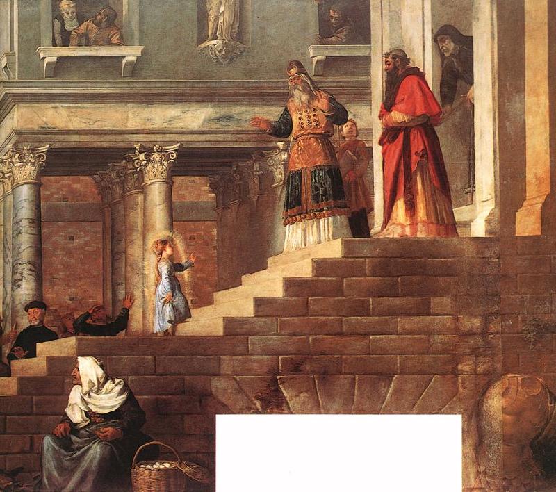 TIZIANO Vecellio Presentation of the Virgin at the Temple (detail) er Germany oil painting art
